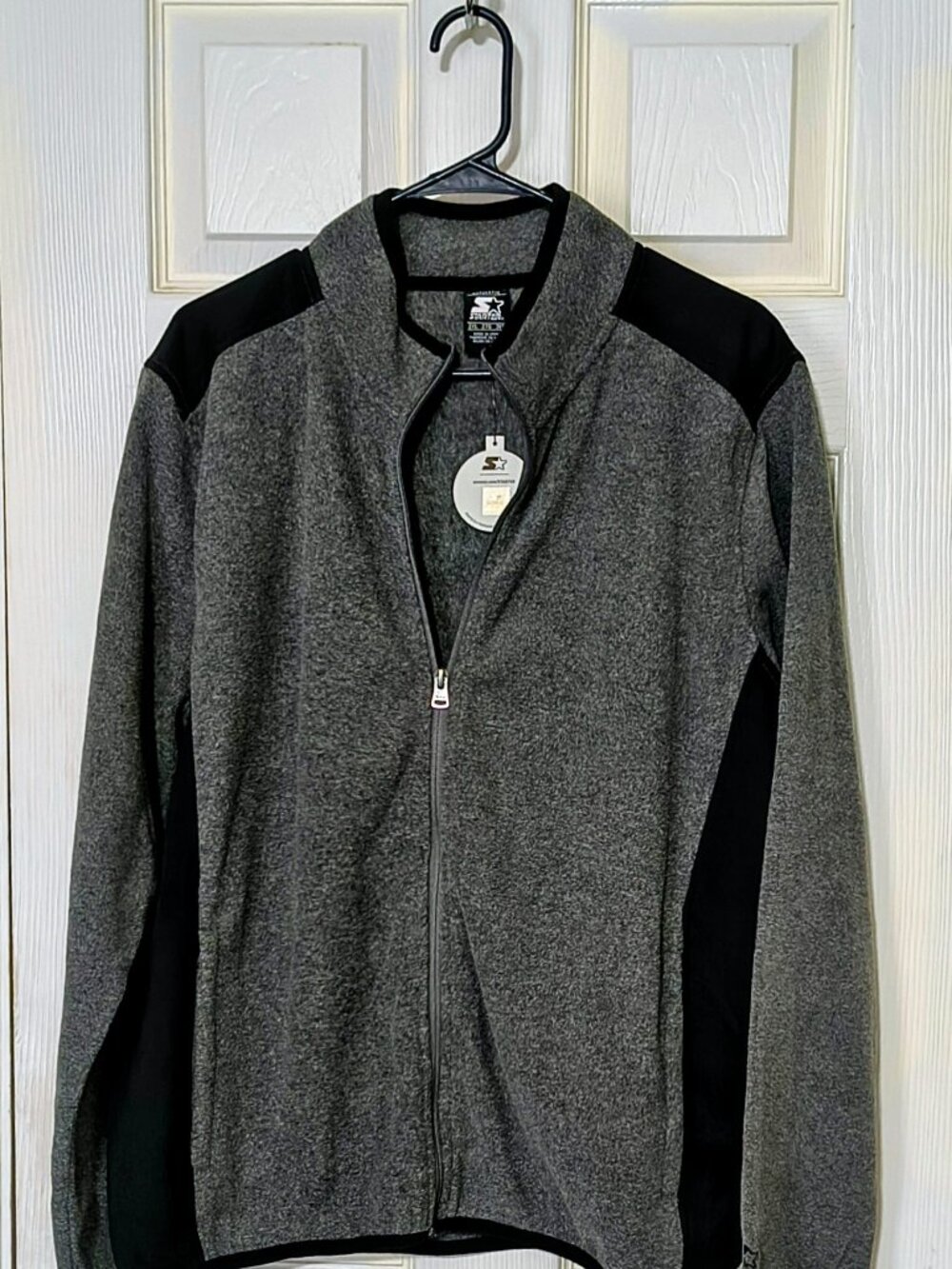 Men's STARTER Gray and Black Full-Zip Fleece Jacket